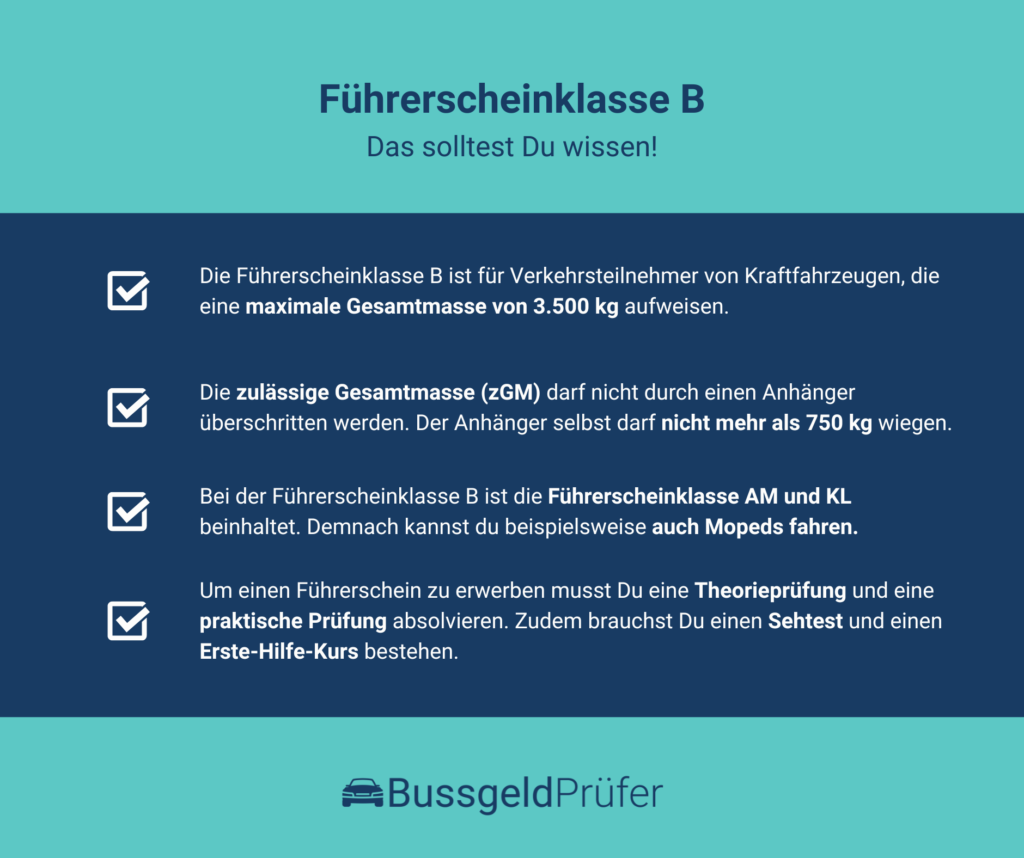 Führerscheinklasse B | BussgeldPrüfer